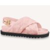 Replica Louis Vuitton LV Women Paseo Flat Comfort Sandal Pink Monogram Embossed Lamb and Calf Leather 13