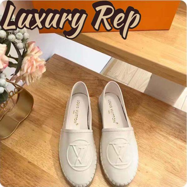 Replica Louis Vuitton LV Women Starboard Flat Espadrille Ivory White Lamb Leather Rubber 5