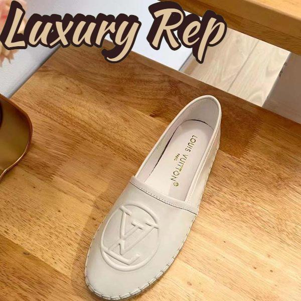 Replica Louis Vuitton LV Women Starboard Flat Espadrille Ivory White Lamb Leather Rubber 7