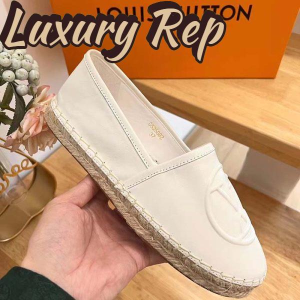 Replica Louis Vuitton LV Women Starboard Flat Espadrille Ivory White Lamb Leather Rubber 8