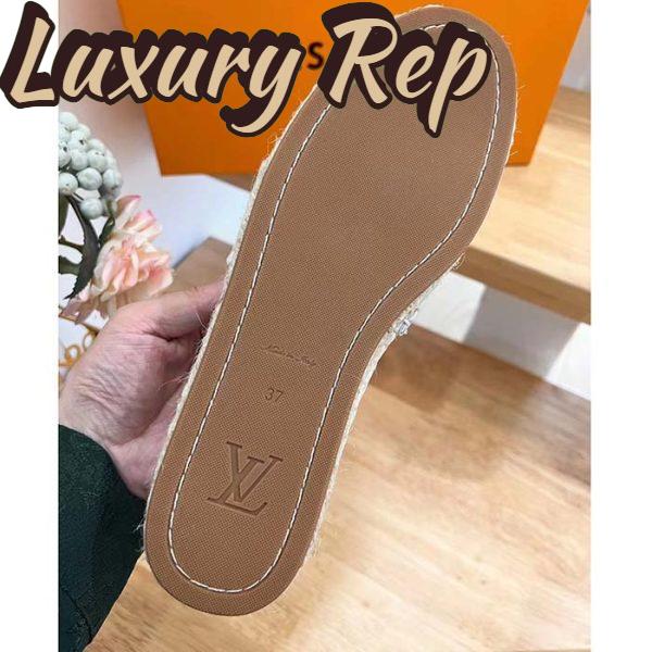 Replica Louis Vuitton LV Women Starboard Flat Espadrille Ivory White Lamb Leather Rubber 10
