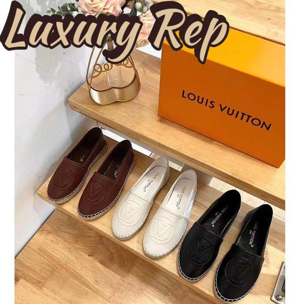 Replica Louis Vuitton LV Women Starboard Flat Espadrille Ivory White Lamb Leather Rubber 11