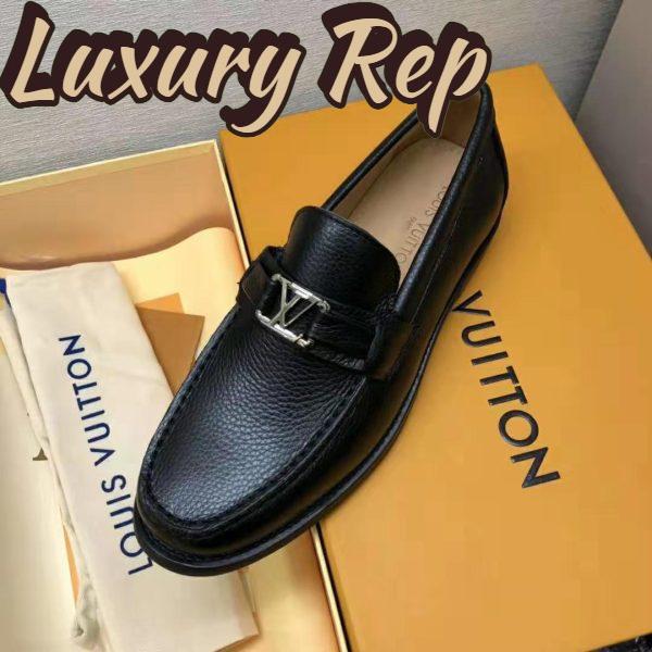Replica Louis Vuitton Men Major Loafer Grained Calf Leather Wool Lining-Black 3