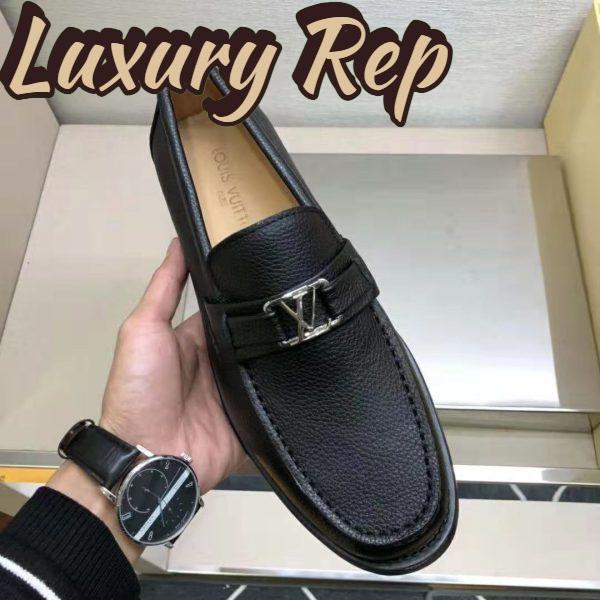 Replica Louis Vuitton Men Major Loafer Grained Calf Leather Wool Lining-Black 7