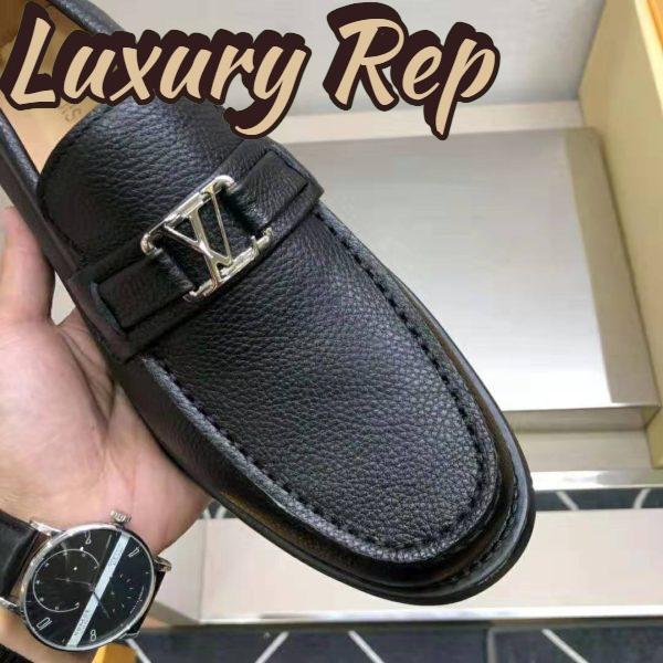 Replica Louis Vuitton Men Major Loafer Grained Calf Leather Wool Lining-Black 11