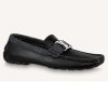Replica Louis Vuitton Men Major Loafer Grained Calf Leather Wool Lining-Black 12