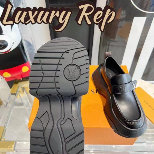Replica Louis Vuitton Unisex LV Archlight 2.0 Platform Loafer Black Glazed Calf Leather 11