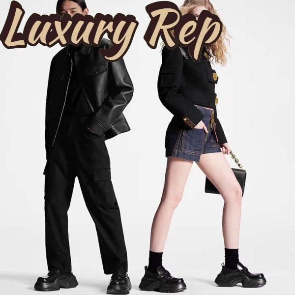 Replica Louis Vuitton Unisex LV Archlight 2.0 Platform Loafer Black Glazed Calf Leather 13