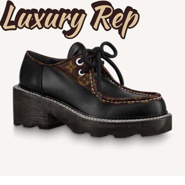 Replica Louis Vuitton Women LV Beaubourg Platform Derby Calf Leather Patent Monogram Canvas 2