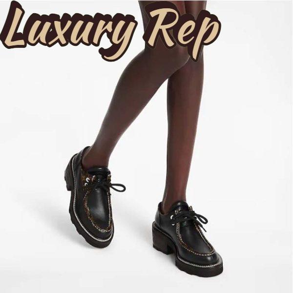 Replica Louis Vuitton Women LV Beaubourg Platform Derby Calf Leather Patent Monogram Canvas 11