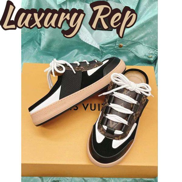 Replica Louis Vuitton Women LV Lous Open-Back Sneaker Black Suede Calf Leather Double Laces 7