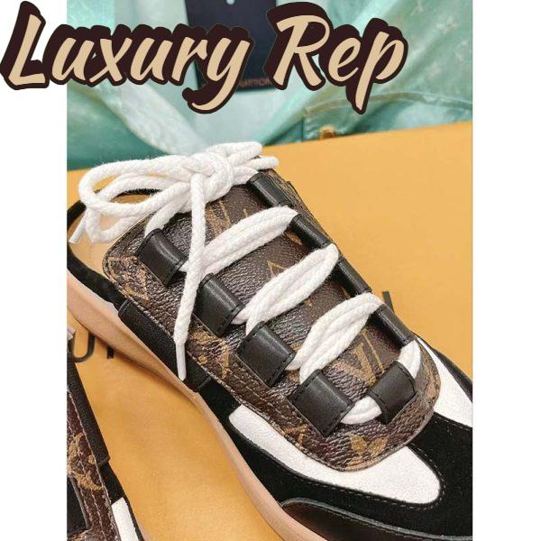 Replica Louis Vuitton Women LV Lous Open-Back Sneaker Black Suede Calf Leather Double Laces 8