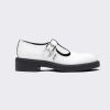 Replica Prada Women Brushed Leather Loafers-White 12