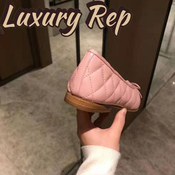 Replica Chanel Women Ballerinas in Aged Calfskin Leather-Pink 10