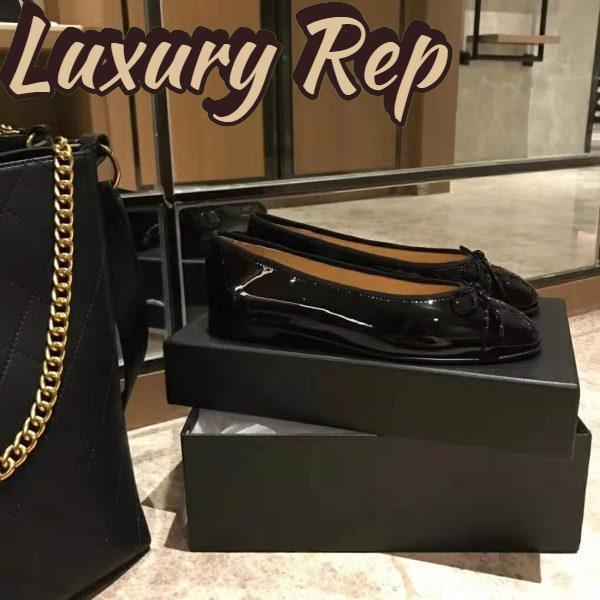 Replica Chanel Women Ballerinas in Patent Calfskin Leather-Black 3
