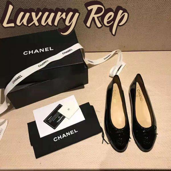 Replica Chanel Women Ballerinas in Patent Calfskin Leather-Black 4