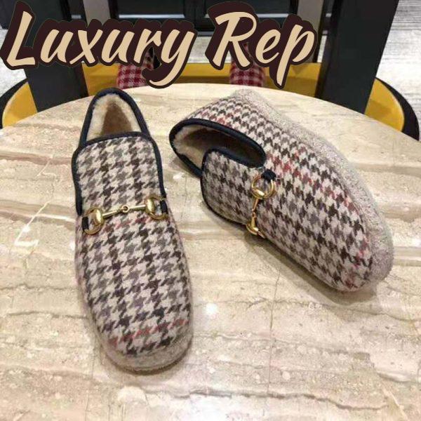 Replica Gucci Unisex GG Check Wool Loafer in Brown Check Wool 7