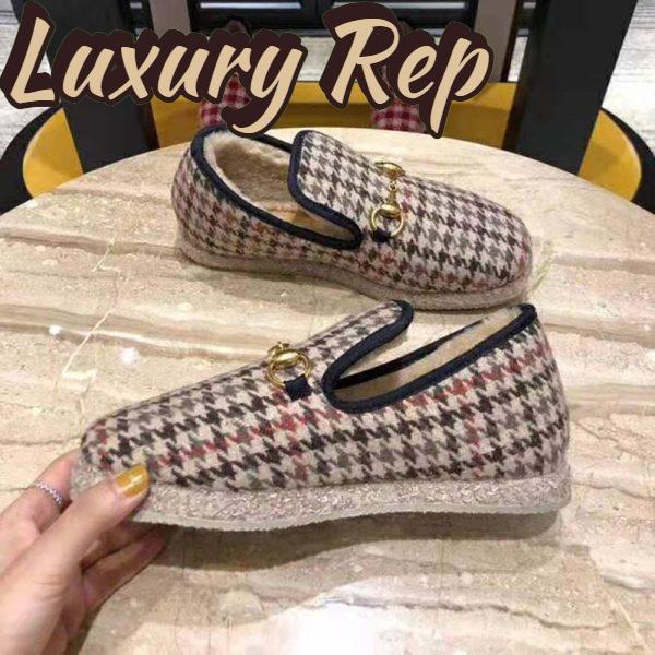 Replica Gucci Unisex GG Check Wool Loafer in Brown Check Wool 9
