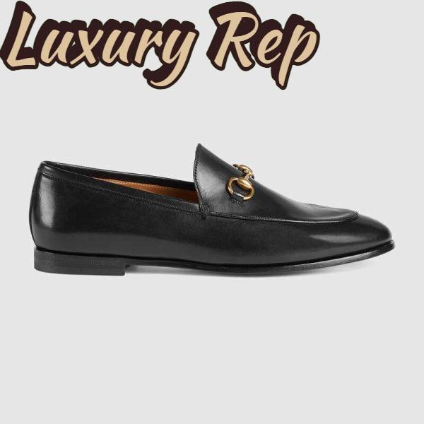 Replica Gucci Women Gucci Jordaan Leather Loafer 1.27cm Heel-Black