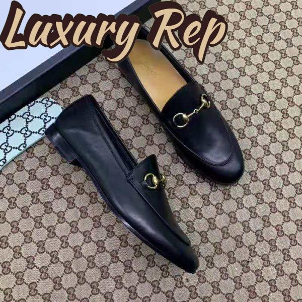 Replica Gucci Women Gucci Jordaan Leather Loafer 1.27cm Heel-Black 3