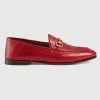 Replica Gucci Women Leather Horsebit Loafer 1.27cm Height-Red
