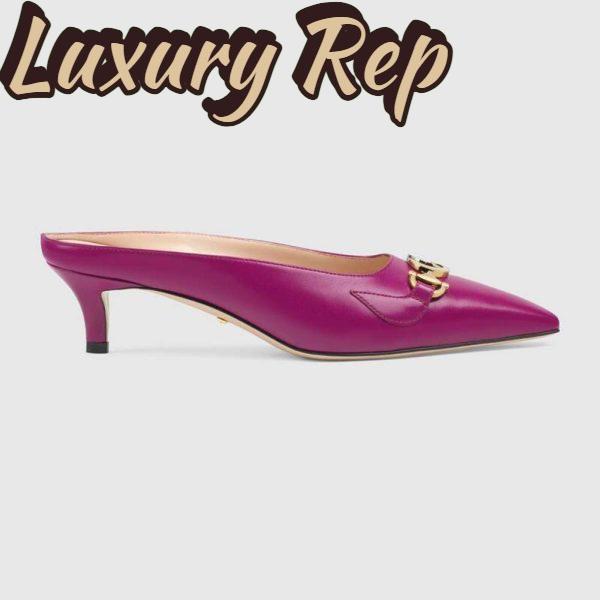 Replica Gucci Women Zumi Leather Slide 4.6 cm Height-Rose