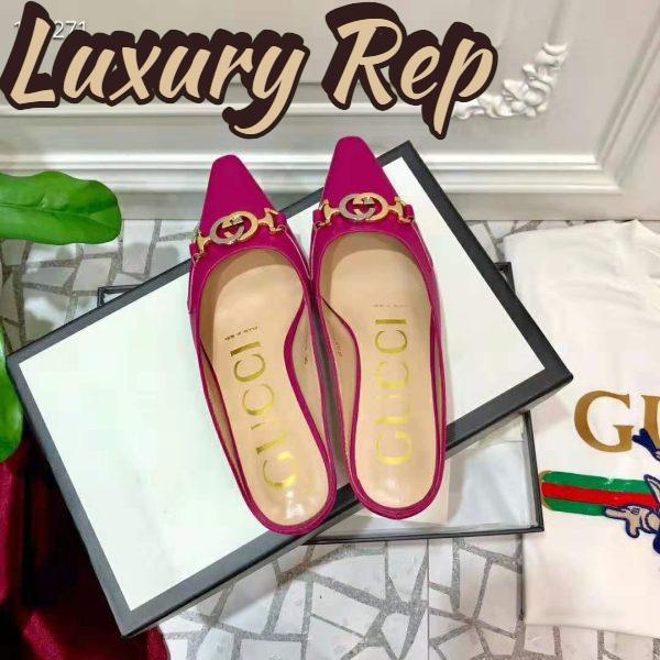 Replica Gucci Women Zumi Leather Slide 4.6 cm Height-Rose 6