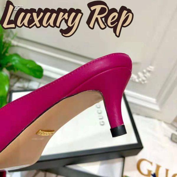 Replica Gucci Women Zumi Leather Slide 4.6 cm Height-Rose 10