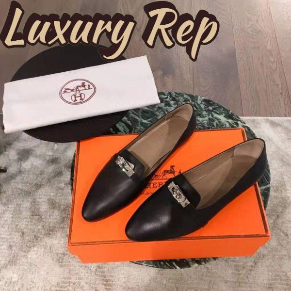 Replica Hermes Women Shoes Pegase Ballerina in Calfskin-Black 4