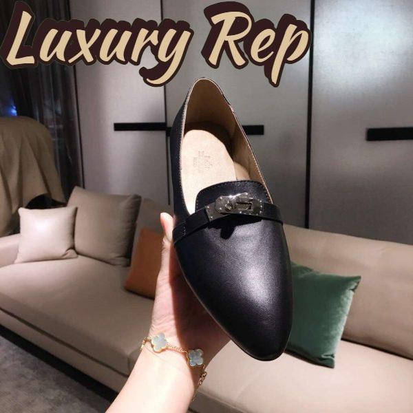 Replica Hermes Women Shoes Pegase Ballerina in Calfskin-Black 8