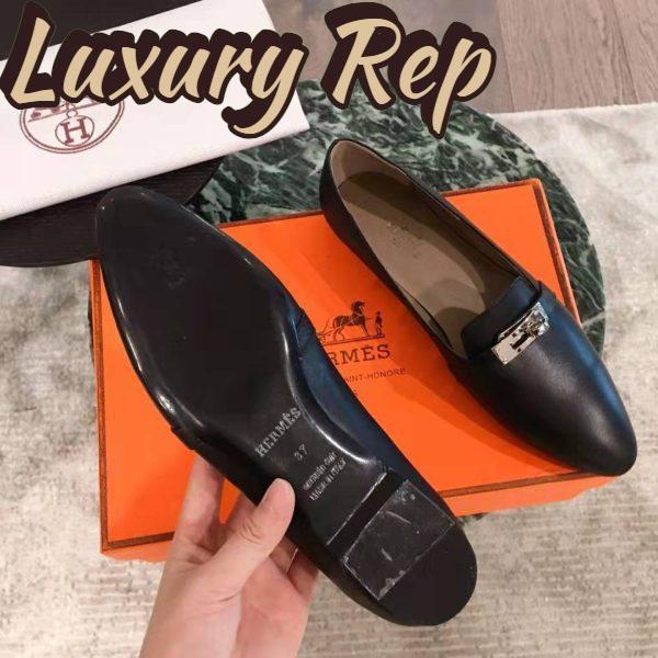 Replica Hermes Women Shoes Pegase Ballerina in Calfskin-Black 9
