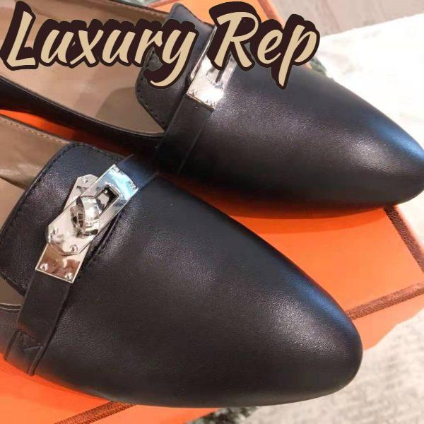 Replica Hermes Women Shoes Pegase Ballerina in Calfskin-Black 10