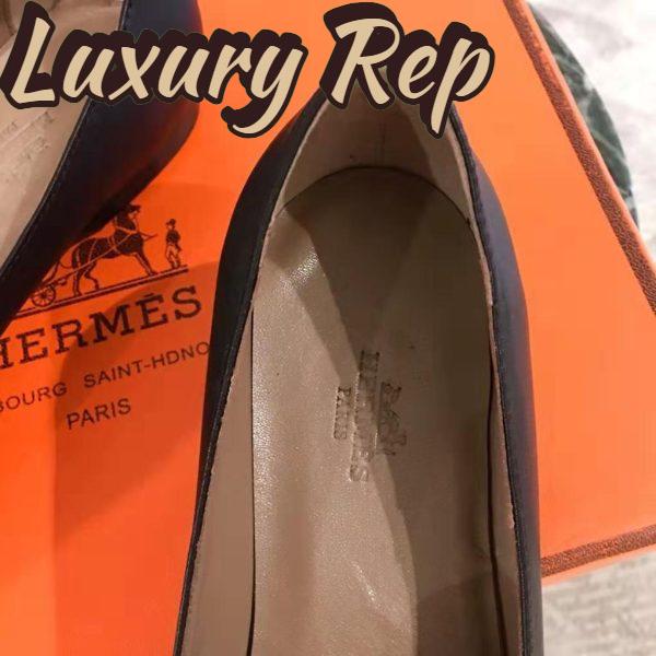 Replica Hermes Women Shoes Pegase Ballerina in Calfskin-Black 11