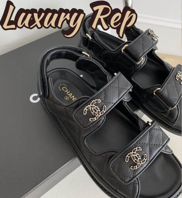 Replica Chanel Women Open Toe Sandal in Calfskin Leather-Black 8