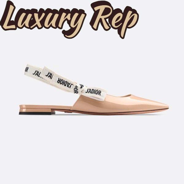 Replica Dior Women J’adior Patent Calfskin Ballet Pump in 1cm Heel-Sandy