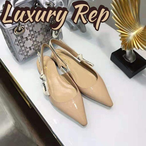 Replica Dior Women J’adior Patent Calfskin Ballet Pump in 1cm Heel-Sandy 3