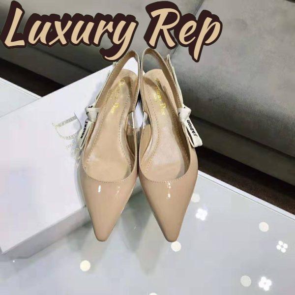 Replica Dior Women J’adior Patent Calfskin Ballet Pump in 1cm Heel-Sandy 4