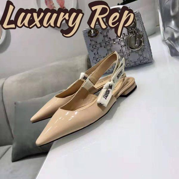 Replica Dior Women J’adior Patent Calfskin Ballet Pump in 1cm Heel-Sandy 5
