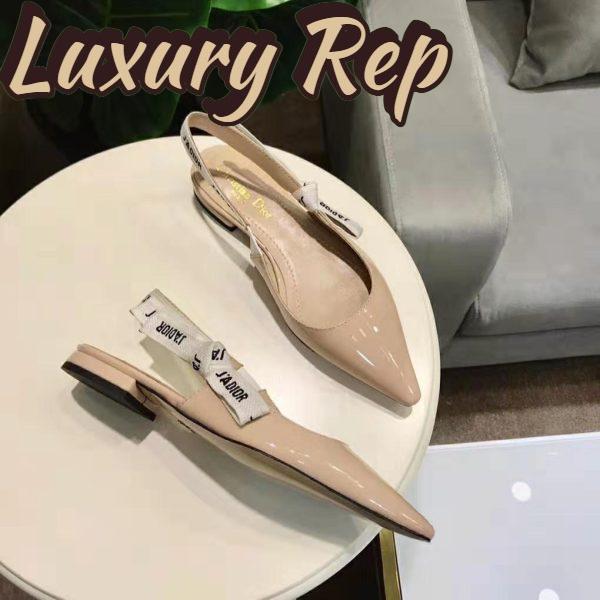 Replica Dior Women J’adior Patent Calfskin Ballet Pump in 1cm Heel-Sandy 6