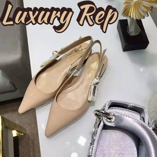 Replica Dior Women J’adior Patent Calfskin Ballet Pump in 1cm Heel-Sandy 7