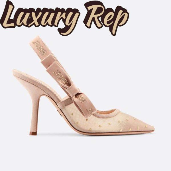 Replica Dior Women J’adior Plumetis Slingback Pump with Strass 10cm Heel-Sandy