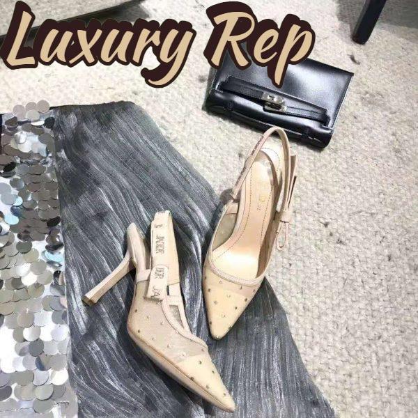 Replica Dior Women J’adior Plumetis Slingback Pump with Strass 10cm Heel-Sandy 5