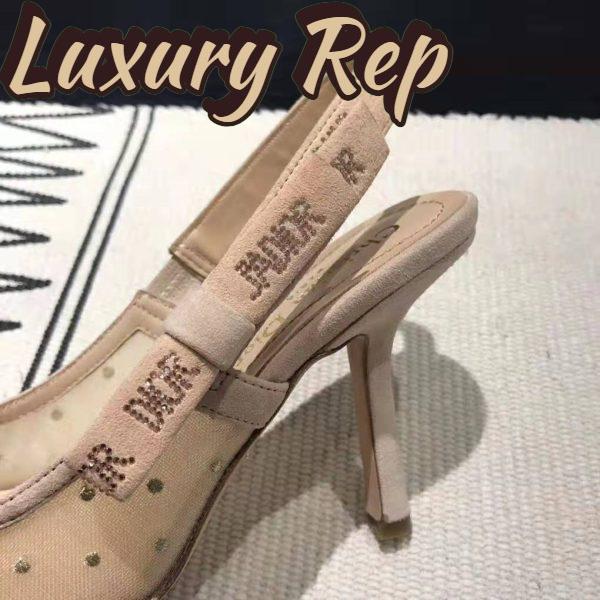Replica Dior Women J’adior Plumetis Slingback Pump with Strass 10cm Heel-Sandy 7