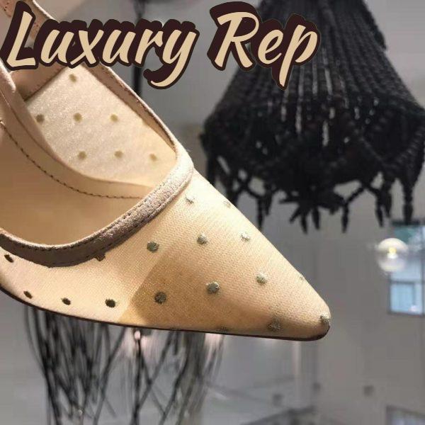 Replica Dior Women J’adior Plumetis Slingback Pump with Strass 10cm Heel-Sandy 8