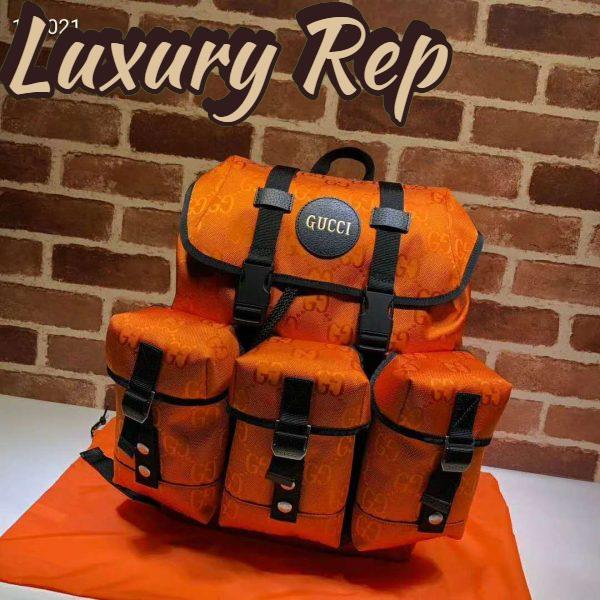 Replica Gucci Unisex Gucci Off The Grid Backpack Orange GG Nylon 3