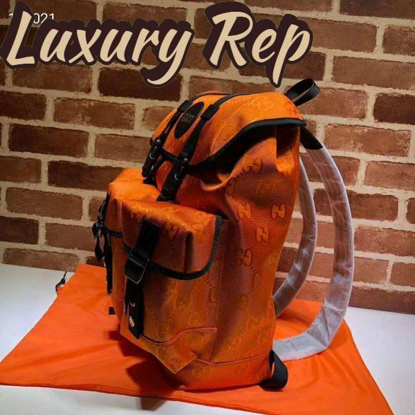Replica Gucci Unisex Gucci Off The Grid Backpack Orange GG Nylon 4