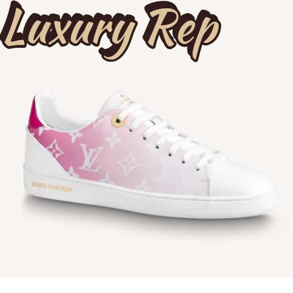 Replica Louis Vuitton Women Frontrow Sneaker Calf Leather Monogram Canvas Louis Vuitton Signature 2