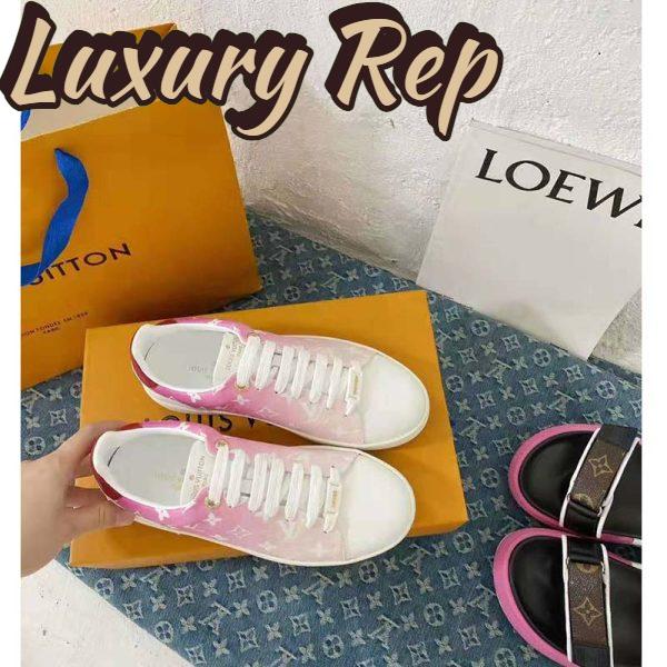 Replica Louis Vuitton Women Frontrow Sneaker Calf Leather Monogram Canvas Louis Vuitton Signature 3