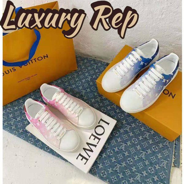 Replica Louis Vuitton Women Frontrow Sneaker Calf Leather Monogram Canvas Louis Vuitton Signature 8