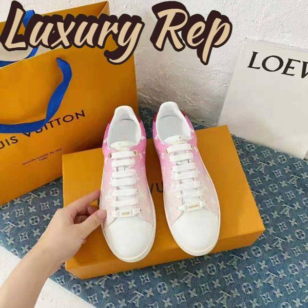 Replica Louis Vuitton Women Frontrow Sneaker Calf Leather Monogram Canvas Louis Vuitton Signature 10